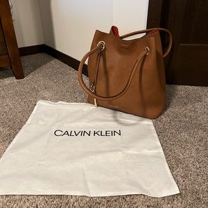 NWOT Calvin Klein vegan leather tote
